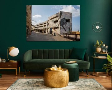 Concrete buildings at the harbor of the old town of Jaffa, Tel Aviv. Israel van Joost Adriaanse