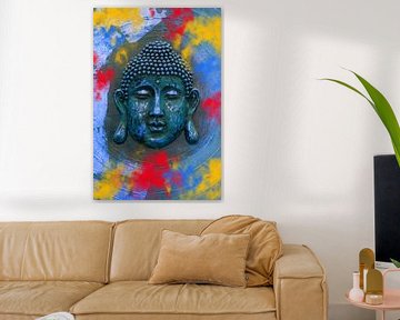 Buddha mit Holi Farben von Thomas Herzog