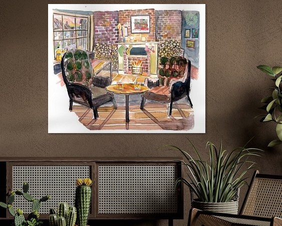 Voorbeeld van het werk in een kamer