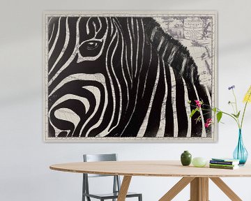 Zebra auf afrikanischer Karte von Studio Malabar
