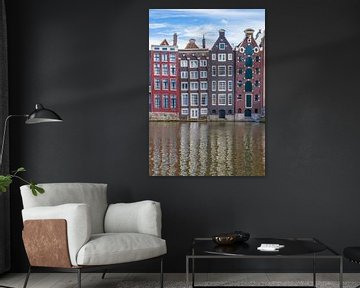 Canal houses on the Damrak in Amsterdam by Marc Venema