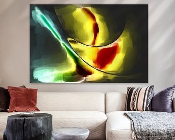 Abstract in rood groen geel