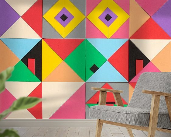 Voorbeeld van het werk in een kamer