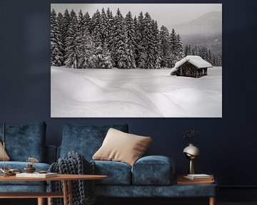 Alpenhut in de sneeuw in het Drautal - Karinthië - Oostenrijk