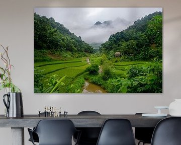 Bergdorf in Pu Luong, Vietnam, Asien von Ellis Peeters