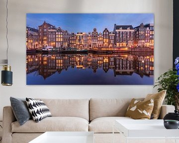 Amsterdam Singel Panorama Blue Hour sur Vincent Fennis