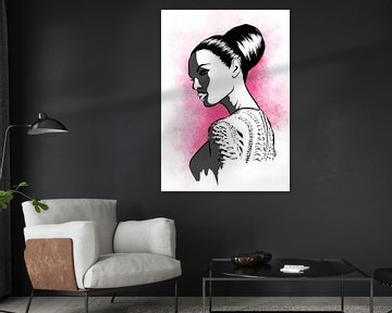 Illustration de la beauté dans l'ombre sur Janin F. Fashionillustrations