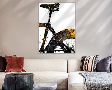 cycling bike sport art gold and black #cycling #bike by JBJart Justyna Jaszke