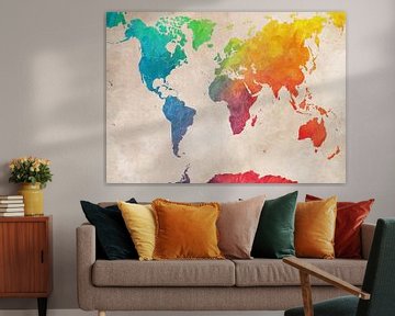 Wereldkaart 3 #kaart #wereldkaart van JBJart Justyna Jaszke
