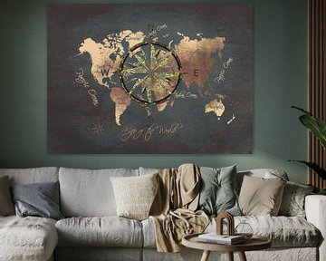 Wereldkaart 12 #kaart #Wereldkaart van JBJart Justyna Jaszke