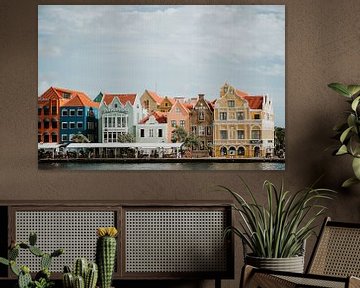 Colorful canal houses of Willemstad, Curacao by Trix Leeflang