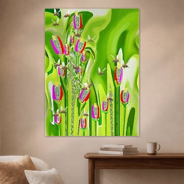 BeeS In The Garden Abstract