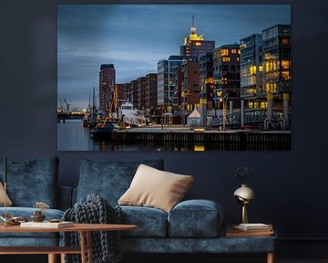 Hamburg Hafencity Panorama in the evening by Nils Steiner