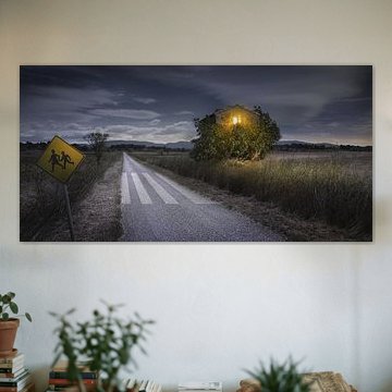 Landschap in Frankrijk bij Nacht