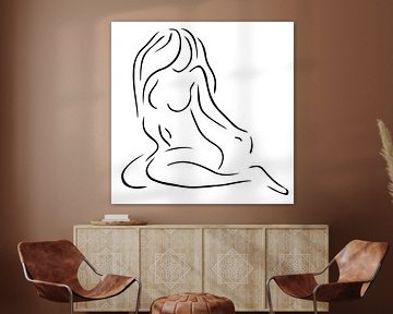 Line drawing woman with beautiful curves by Emiel de Lange