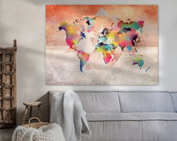 Wereldkaart 35 #kaart #wereldkaart van JBJart Justyna Jaszke