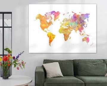Wereldkaart 38 kleuren #kaart #Wereldkaart van JBJart Justyna Jaszke