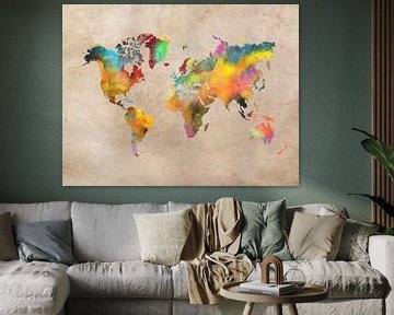 Carte du monde 41 #map #worldmap sur JBJart Justyna Jaszke