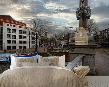 De Blauwbrug in Amsterdam van Peter Bartelings