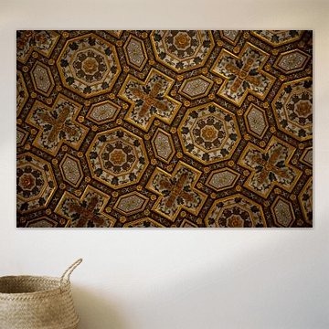 Religieus patroon in plafond van Italiaanse kerk van Esther esbes - kleurrijke reisfotografie