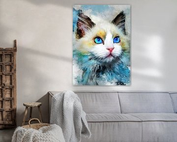kat 10 dieren kunst #cat #cats #kitten # van JBJart Justyna Jaszke