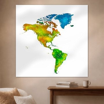 Die westliche Hemisphäre in Aquarell | Wandkreis