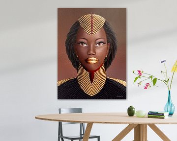 Reine de beauté africaine sur Ton van Hummel (Alias HUVANTO)