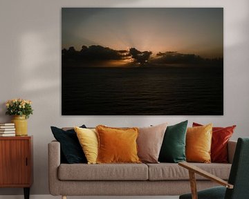 Sunset | Zondergang in zee van Jan-Hessel Boermans