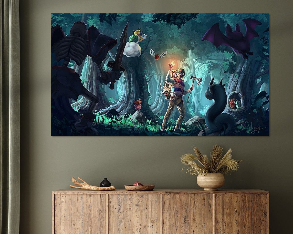 Voorbeeld van het werk in een kamer