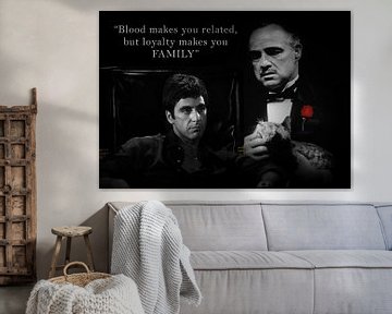 Tony Montana et Don Vito Corleone avec une belle citation. Egalement disponible avec votre propre ci sur Bert Hooijer