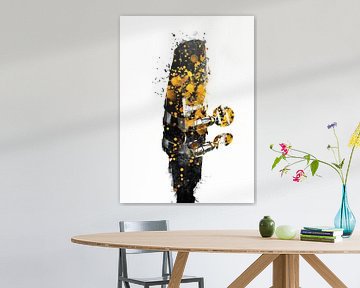 Saxophone 4 music art gold and black #saxophone #music by JBJart Justyna Jaszke