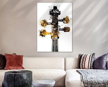 Violoncello 1 music art gold and black #violoncello #music by JBJart Justyna Jaszke