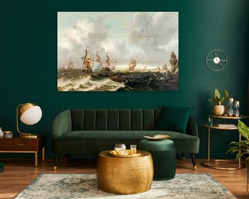 Seeschlacht mit niederländischen Kriegsschiffen, Bonaventura Peeters von Atelier Liesjes