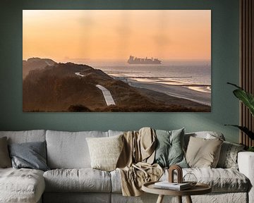 Morning light on the beach with ships by Percy's fotografie