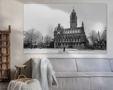 Stadshuis Middelburg in winter gekleed van Percy's fotografie