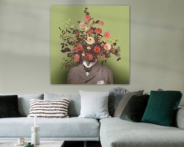 Self portrait with flowers 17 by toon joosen