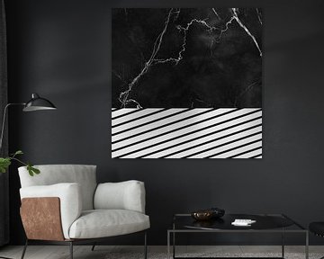 BLACK MARBLE WITH DOGWOOD STRIPES no1 by Pia Schneider