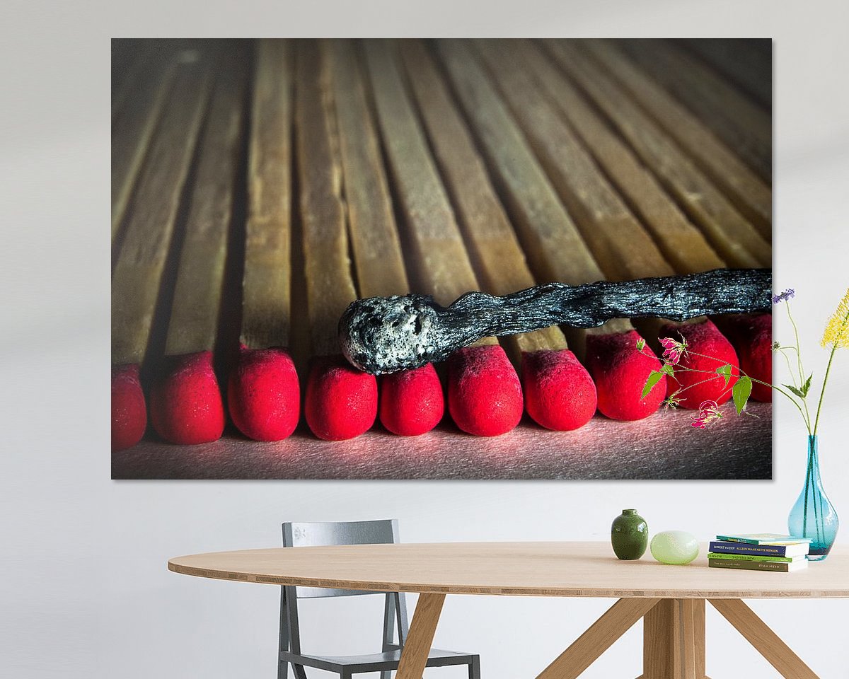 Voorbeeld van het werk in een kamer