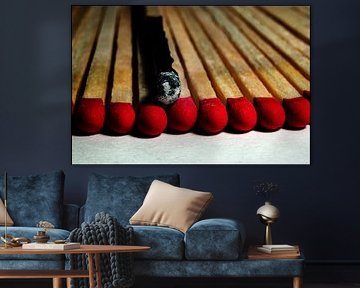 Verbrandde lucifer die wel in het gareel ligt