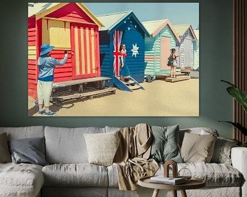 Gekleurde strandhuisjes van Anouschka Hendriks