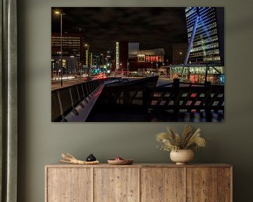 Blick auf den Wilhelminapier in Rotterdam von Rick Van der Poorten