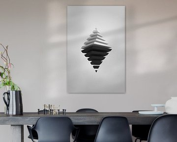Black and white pyramids with depth blur by Jörg Hausmann
