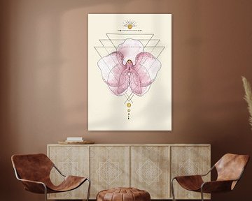 grafische orchidee, feminine focus. van Kirsten Jense Illustraties.