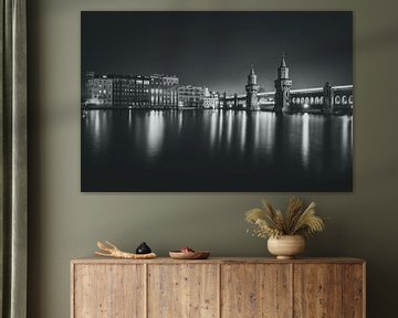 Oberbaumbrücke (Berlin) at night by Skyze Photography by André Stein 2 persons sofa canvas canvas al by Skyze Photography by André Stein