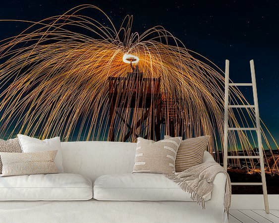 Voorbeeld van het werk in een kamer