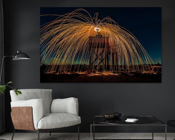 Voorbeeld van het werk in een kamer