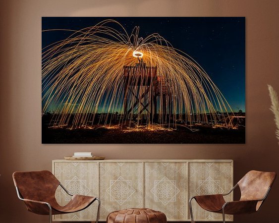 Voorbeeld van het werk in een kamer