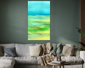 Einfach 1 Landschaft Gelb Türkis von Claudia Gründler