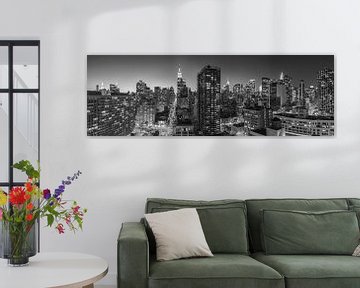 Panorama de Manhattan en noir et blanc