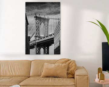 Manhattan Bridge in Schwarz und Weiß von Henk Meijer Photography